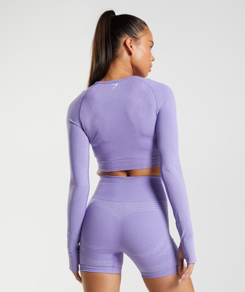 Przycięte Topy Gymshark Vital Seamless 2.0 Damskie Fioletowe | PL 925NZC